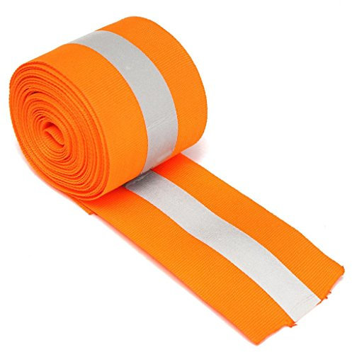 Generic Bande Réfléchissante Bande de Sécurité Coudre sur la Chaux Tissu de Synthé 3 Mètres - 3M, Orange