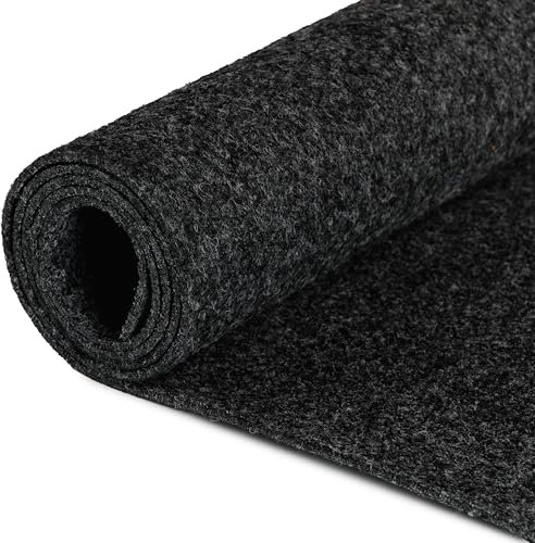 Nadelfilz TURBO Bodenbelag Musterstück Anthrazit Meterware – Rutschhemmende, stuhlrollenfest | robust & trittsicher | Nadelfilz Boden für Büro, Treppe, Empfang & stark frequentierte Räume