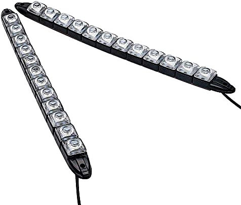 HugeAuto 2 x 12 LED luces de circulación diurna para coche DRL luz de día antiniebla impermeable 12 V luces de conducción blancas