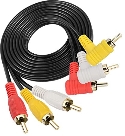 GINTOOYUN Audio Video 3 RCA -Kabel goldplattiert rechter Winkel 90 Grad 3 RCA Männlich bis 3 RCA -Audio- und Videoerweiterungskabel für TV, TV -Box, Verstärker, Audio -Mixer usw. (58,2 Zoll)