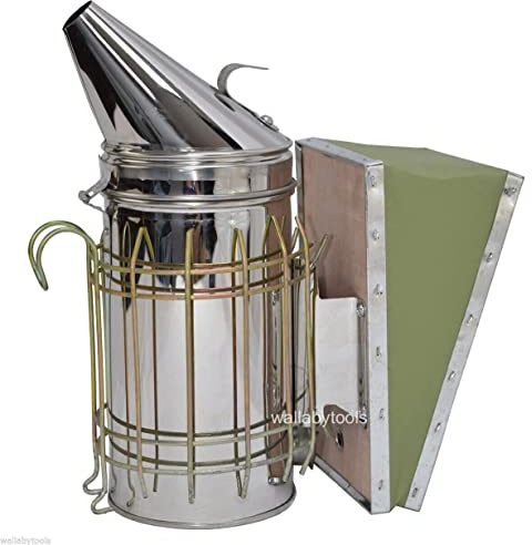 ARC-POWER Bee Hive Smoker Honey Bees Heat Protection Smoke Sheild Hook Mount Steel 11