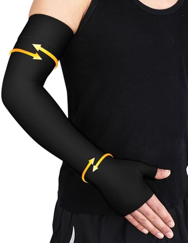 Beister Lymphödem Medizinische Kompression Arm Sleeve Damen & Herren (1 Stück), 20-30 mmHg Kompressionsärmel,Handfläche & Handgelenk & Arm Supports,Ellenbogenbandage,Armbandage für Arthritis,Tennisarm