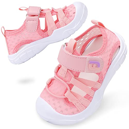 JOINFREE Toddler Girls Summer Sneakers Barefoot Swim Pool Water Shoes Little Kids Beach Walking Sandals Athletic Sneakers 7 Toddler Pink
