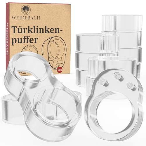 WEIDEBACH® Robusto Tope de Puerta Circular y en Forma de '8' - Protección de Pared Transparente Contra Rasguños - 10 Circulares y 2 en Forma de '8'