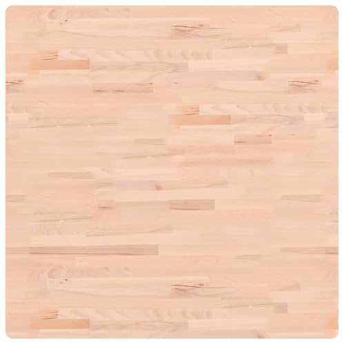 vidaXL Tischplatte, Quadratisch Holzplatte mit 4 abgerundeten Ecken, Holztischplatte Ersatzplatte für Couchtisch, Massivholztischplatte Platte, 90x90x4 cm Massivholz Buche