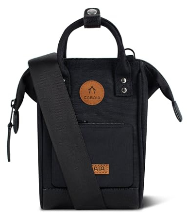 CABAIA Nano Bag Berlin – Sac Bandoulière 1,8 L pour Femme et Homme – Tissu Recyclé, Déperlant et Vegan – Design Compact et Pratique – Noir