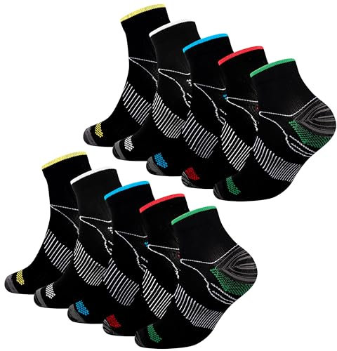 Belloxis 10 Paar Kompressionssocken Damen Kompressionssocken Herren Compression Socks Laufsocken Damen 39-42 Compression Socks Plantarfasziitis Socken Stützstrümpfe Sportknöchelsocken