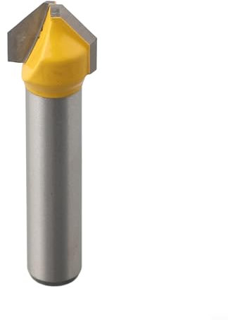 Fresa per incisione, set di frese a V con scanalatura a V, a testa piatta a 90 gradi, per smussare e smussare