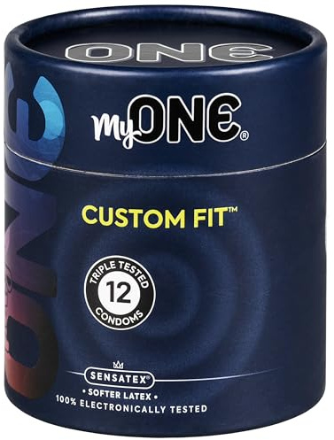 MyONE Custom Fit Classic Sized Condoms | Tailored Width & Length | Max Pleasure | Triple Tested Softer Latex | Lubricated | Nontoxic, Vegan, Non-GMO | 53H: Width 53 mm (53), Length 181 mm (H)