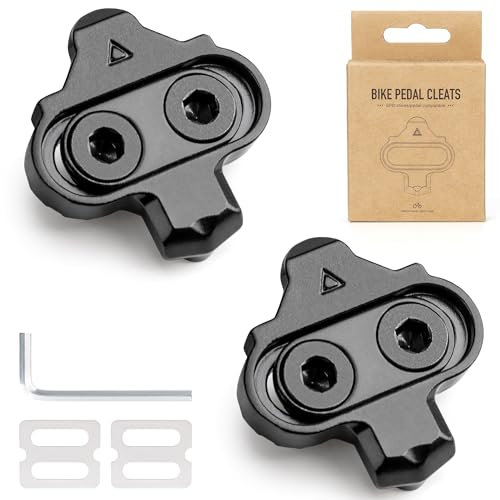 GEWAGE SPD-Cleats mit rutschfesten Cleat-Plates – kompatibel mit Shimano SPD (SH51) 2-Loch-Pedalen – CrMo-Stahl, 12° Float, inkl. Schrauben & Unterlegscheiben