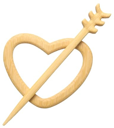 sourcing map Broche en bois en forme de cœur, broche vintage pour pull, broche en forme d'animal en bois pour femmes, filles, écharpes, badges