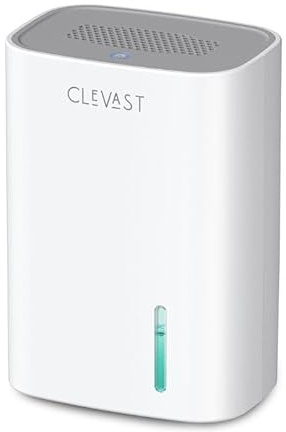 CLEVAST Piccolo deumidificatore per casa, mini deumidificatore silenzioso per camera da letto, deumidificatore portatile compatto per stanza, bagno, armadio, camper, casa (Bianco)