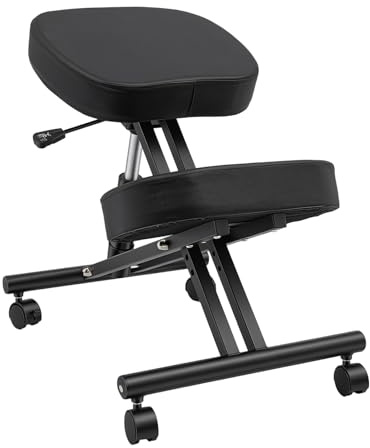 ZNLLQZN Taburete ergonómico para rodillas, taburete de oficina, silla de salud, altura regulable de 50 a 60 cm, silla con 4 ruedas universales, para corregir una postura y aliviar la tensión de