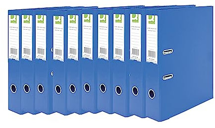 Q-Connect 70mm Lever Arch File Polypropylene Foolscap Blue (Pack of 10)