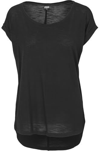 Urban Classics Ladies Long Back Shaped Slub Tee Femme T-Shirt Manches Courtes Noir XL
