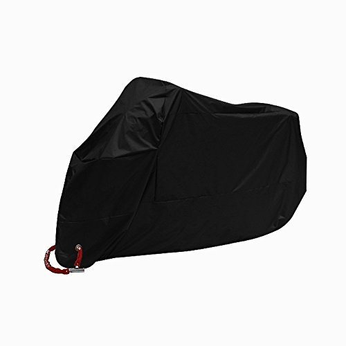 Bestland Motorrad Abdeckung Wasserdicht Staubdicht UV-Schutz Atmungsaktiv Sunblocker Motorradplane Cover Outdoor Roller Abdeckplane, Schwarz (XXL)