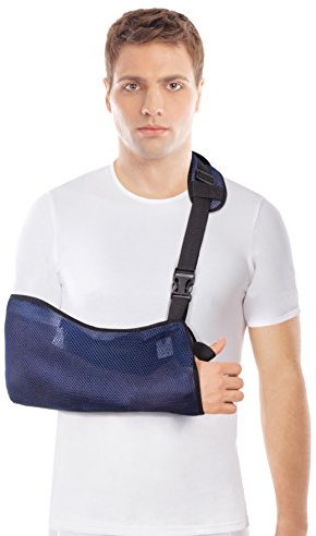 TOROS-GROUP Tutore per braccio Fascia di supporto per spalla e braccio BLU Medium 34-40 cm