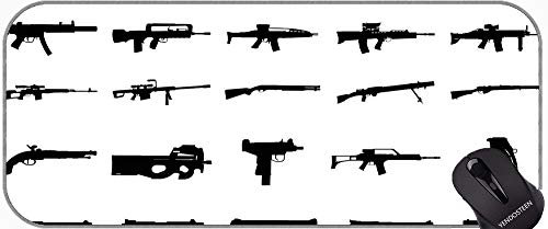 Mouse pad di gioco esteso, fucile da caccia pistola Rifle revolver armi da fuoco antiscivolo Mousepad in gomma