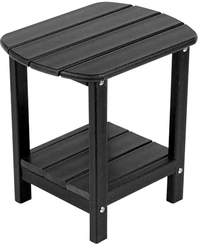 NALONE Mesa Jardin Exterior, 40x40x30cm Mesa Terraza Exterior, Impermeable Anticorrosión Mesa Terraza Balcón Terraza Patio(Negro)