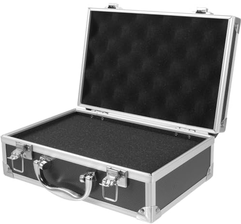 FOYTOKI Aluminium Werkzeugkoffer Klein Tragbar Mit Sicherheitsverschluss Kompakte Aufbewahrungsbox Für Handwerkzeuge Elektriker Und Werkzeugorganisatoren