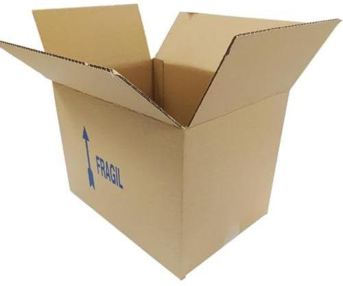 Cajas de Cartón Resistentes para Mudanzas, Envíos y Almacenaje - Cajas Grandes Marcadas con 'Frágil' Perfectas para Embalaje Seguro (Pack 20 Cajas 35x24x13 cm)