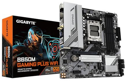 GIGABYTE B650M GAMING PLUS WIFI AM5 LGA 1718 AMD B650 M-ATX, DDR5, PCIe 4.0 M.2, PCIe 4.0, USB 3.2 Gen 1 Type-C, Wi-Fi 6E, 2.5GbE LAN
