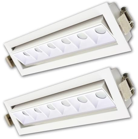 LED ATOMANT Pack 2x Foco Downlight LED Direccionable Rectangular 12W CREE Linear 6 luces Corte 180x50mm IP44 1140LM 6500K