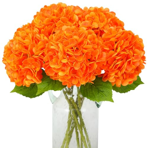 JUSTOYOU Flores de hortensia artificiales, 3 piezas de hortensias realistas de tallo largo individual, 19.6 pulgadas, grandes ramos de hortensias falsas de tacto real para bodas, fiestas en casa