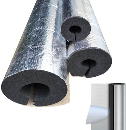 Foam Pipe Insulation, Antifreeze Outdoor Pipe Lagging Wrap 25 mm, Water Pipe Coverings, 20 mm Thick 950 mm Length, Aluminum Foil Self-Adhesive Pipe Foam