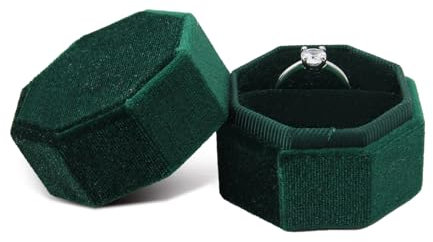Bototack Velvet Ring Storage Box Small Jewellery Ring Gift Box for Engagement Wedding Valentine's Day (Green)