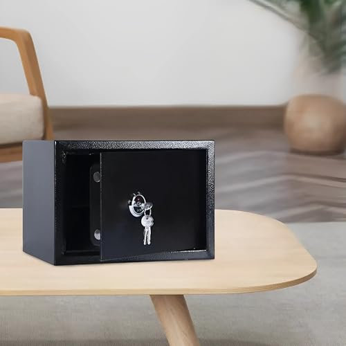 Minisafe Mit Schloss Minitresor Safe Tresor 6.4L Wandsafe Geldkassette Möbeltresor Tresor Feuerfest Robust Diebstahlsicher Für Schmuck Bargeld Medikamente Dokumente Panzerschrank 17 * 23 * 17cm