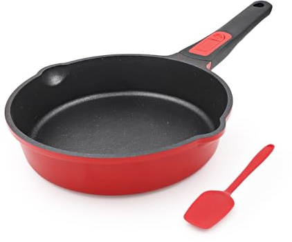 Bobikuke Pfanne 20cm, Aluminium Bratpfanne Hoher Rand mit Abnehmbarer Griff, für alle Herde|Anti-Kratzer|Antihaft