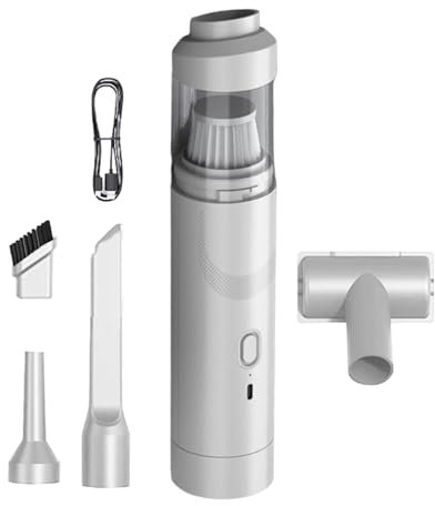 Aspiradora de mano para coche, aspiradora inalámbrica para coche, 19000 Pa, potentes aspiradoras de mano inalámbricas, pequeñas y ligeras, recargable por USB de 200 W para coche, teclado, pelo de