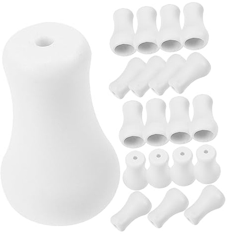 Luxshiny Pomelli Per Cordini Per Tende a Strappo Bianchi in Plastica, Estremità Cordini Per Tende Da Finestra, Set Da 20 Pezzi Per Riparazione e Sostituzione