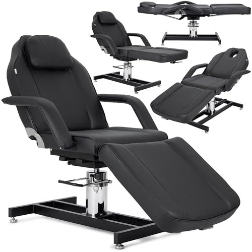 HABYS Theo Nero Kosmetikliege Massageliege Behandlungsliege | Hydraulisch & pneumatisch verstellbar | 360° drehbar | 184 x 63 cm