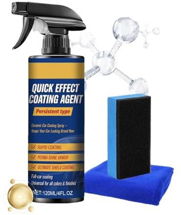 Holdes spray per auto, 120 ml, ad alto effetto veloce, lucida per auto – Sigillatura in ceramica per auto, per parabrezza, fanali, pneumatici, moto, camion, per lucidare e lucidare