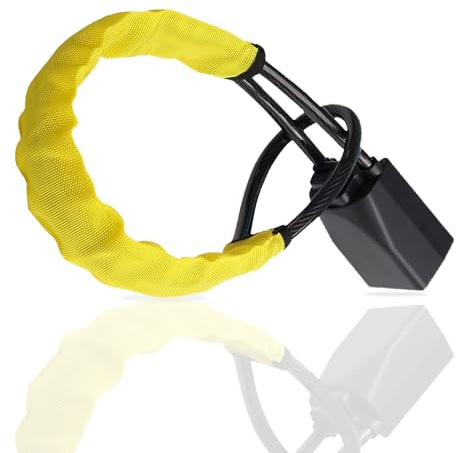 Steering Wheel Lock Anti Theft Car Security Device, Heavy Duty Steel Cable Seat Belt Lock, Highly Visible Deterrent, Easy Fit Universal Car Steering Lock for Cars, Vans, SUVs, Keyless Vehicles