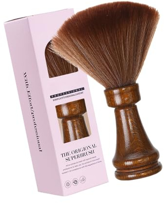 Spazzola per la pulizia dei capelli randagi con manico in legno naturale, multi superfici, uso per la cura del collo e la cura dei record, spazzola ergonomica per la rimozione