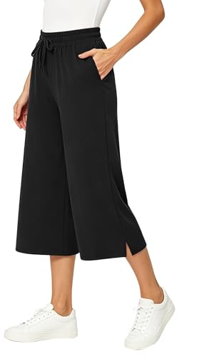 Neteson Pantalones Deportivos Mujer 3/4 Pantalón Capri Ancho Mujer Verano