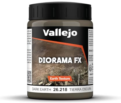 Vallejo Diorama FX Earth Texture Acrylic Paint, 200 ml, for Realistic Terrain Effects, Simulates Soil, Snow, Water, and Mud for Model Making