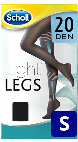 Scholl Light Legs Compression Tights for Women 20 Denier, Black, Small