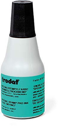 Trodat Stempelfarbe schwarz für Handstempelkissen, 25 ml Inhalt in Flasche, Dokumentenecht, zum Nachfüllen, Schnelltrocknend