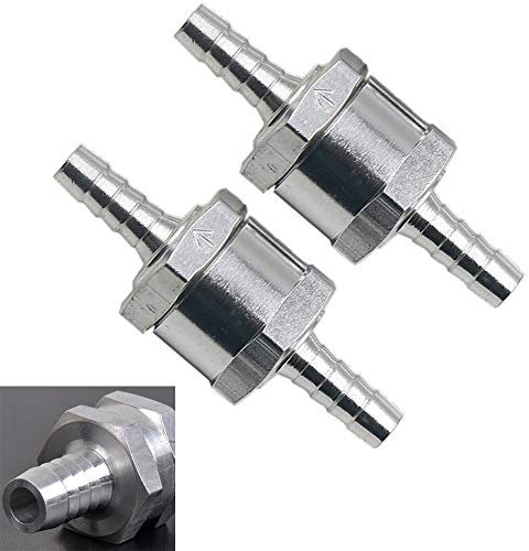 Lezed Kraftstoff Rückschlagventil für Auto 2 Stück 6mm Aluminium Kraftstoff Rückschlagventil Rückschlagkraftstoffleitung - Benzin, Diesel, Weg, Pflanzenöl Druckluft Non-Return-Rückschlagventil