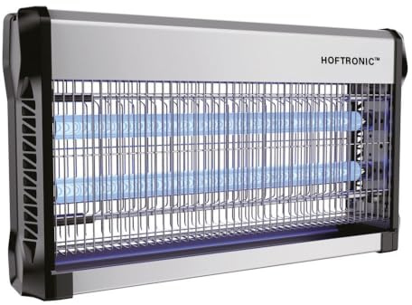 HOFTRONIC Volt - Destructeur d'insectes 4200 Volt (Haute Tension) - Piège à Insectes UV 30 Watt 100m² - Efficace Contre Les Mites Alimentaires, Mites de Jardin, moustiques, Mouches et Insectes