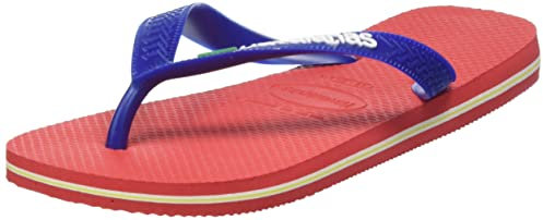 Havaianas - Brasil Logo, ikonische, bequeme und langlebige Badelatschen mit Brasilien- Flagge und rutschfester Sohle mit farbigen Streifen, Unisex-Erwachsene