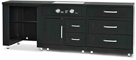 Oviala Outdoor-Küche, 3 Module, Gasherd, Edelstahl, grau