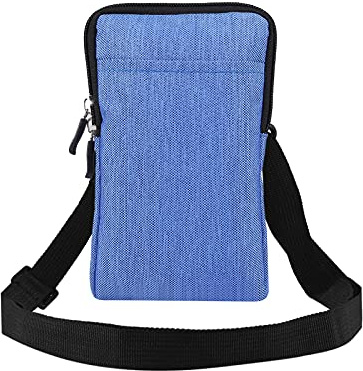 Universal mobiltelefon axelväska herr, mobiltelefon bältesväska med bältesögla liten, vertikal mobiltelefon axelväska med plånbok dragkedja mobiltelefon väska galge män crossbody Phone Bag mobilväska