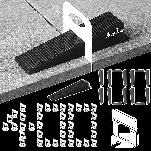 Angellus PRO Kit professionnel pour carrelage - 400 clips + 100 coins 3mm croisillon carrelage autonivelant | Cales autonivelantes | Accessoires carreleur | Système innovant pour sols et murs