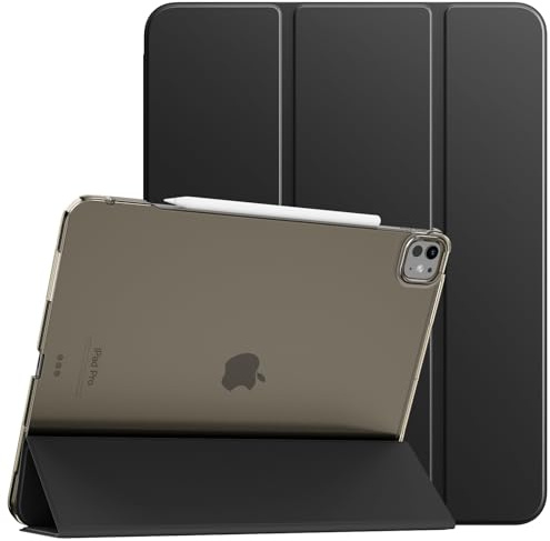 TiMOVO Cover per iPad Pro 13 Pollici M5 2025/M4 2024, Custodia con Supporto Sottile per iPad Pro 13 8a/7a Generazione, Guscio Smart con Retro Traslucido, Nero