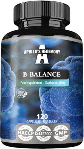 B-Balance 120 veganska kapslar - Vitamin B-komplex innehåller vitaminerna B1, B2, B6, B12, folat och mer - 4 månaders leverans - stöder övergripande hälsa - av Apollo's Hegemony